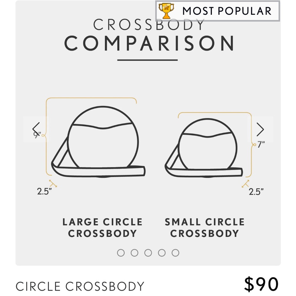 Portland Leather Goods Pebbled Black Small Circle Crossbody Bag - Picture 5 of 9